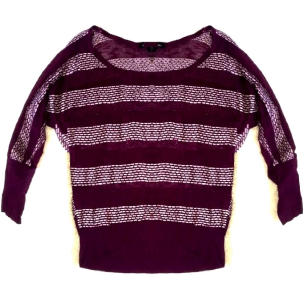 Plum & White Striped Sweater